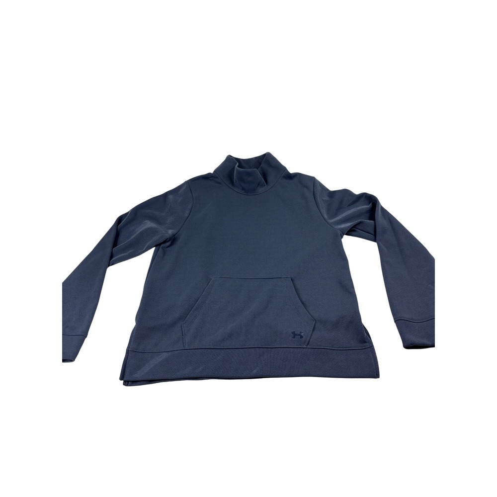 Under Armour Womens ColdGear Funnel Neck‎ Sweatshirt Navy Blue Loose Fit Medium